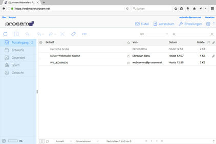 Webmailer Designvorlage "iCloud"